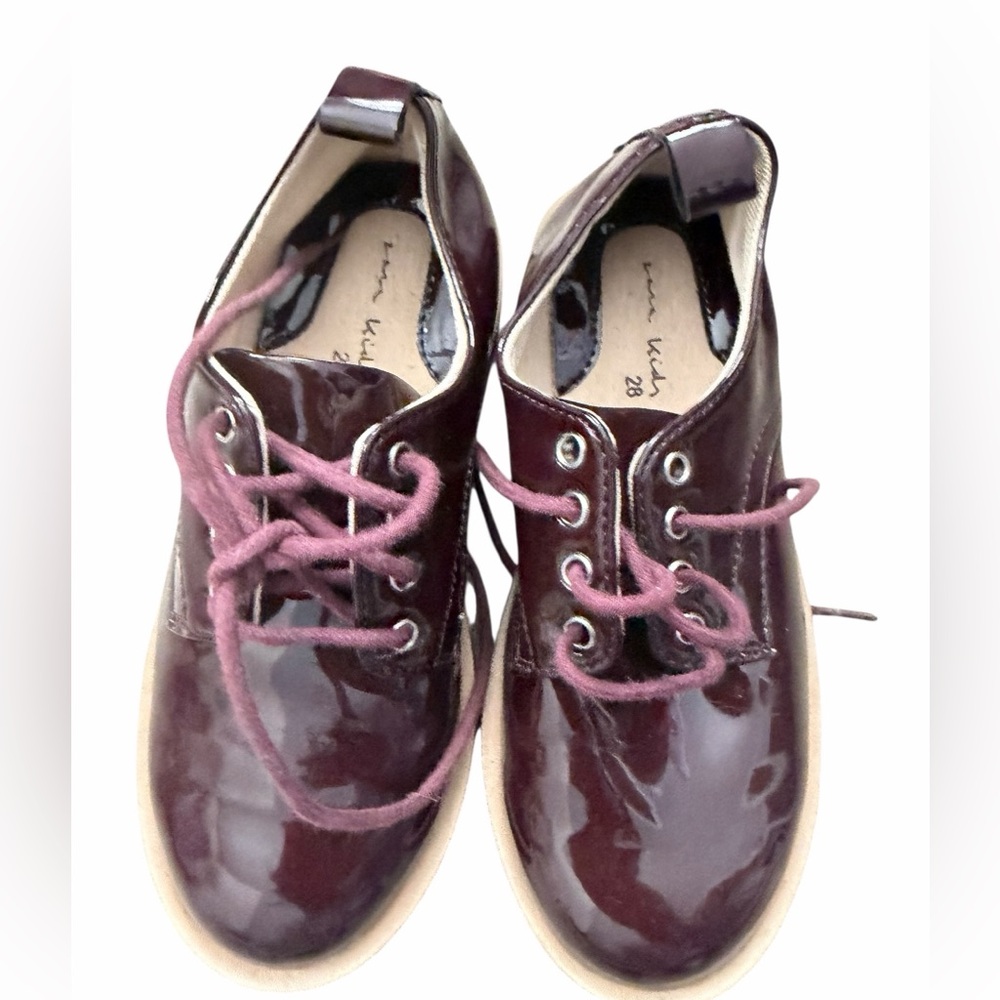Zara Kids Burgundy Dress Shoes Toddler Boys Size 11 - Picture 2 of 5